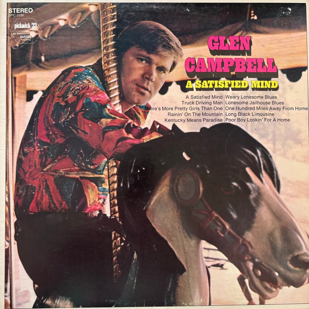 Glen Campbell A Satisfied Mind 1968 Pickwick Vinyl Record LP